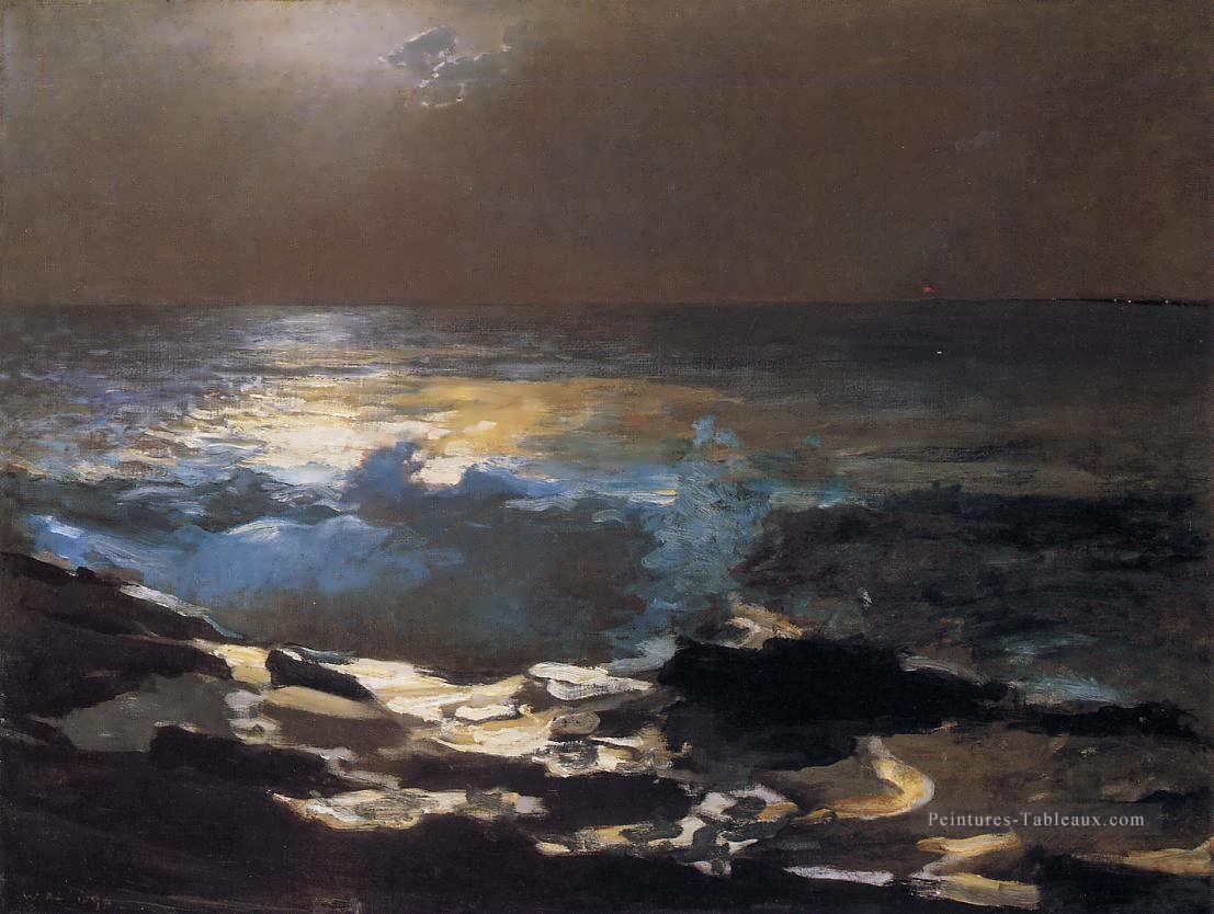 Moonlight Wood Island Lumière réalisme marine peintre Winslow Homer Peintures à l'huile